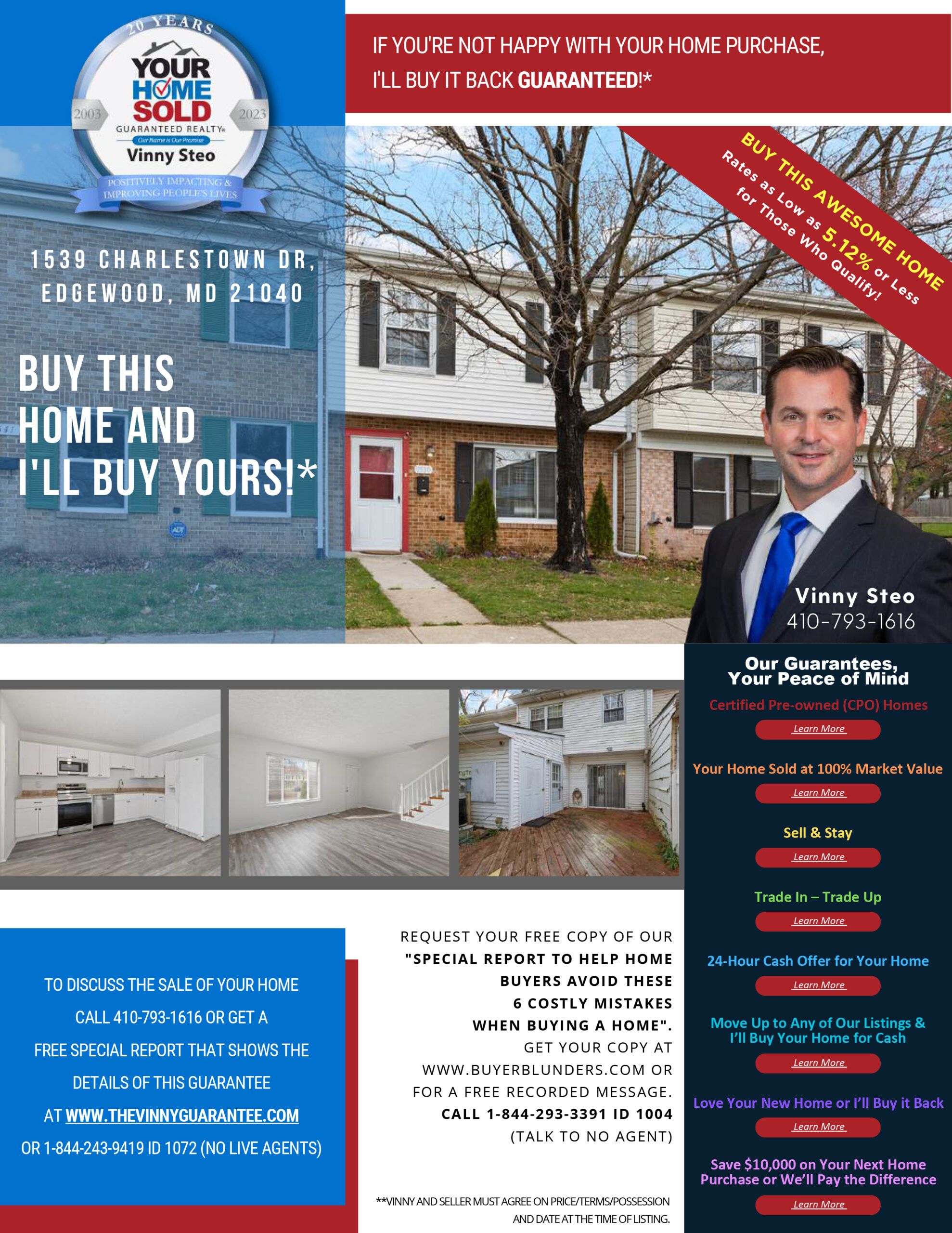 Home Tour Flyers | Your Home Sold Guaranteed Realty - Vinny Steo